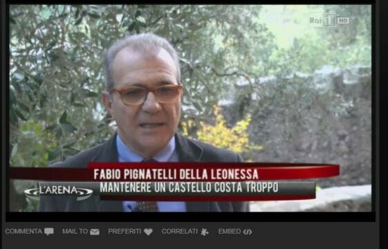 San Martino: Fabio Pignatelli all’Arena di Giletti per difendere i castelli