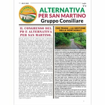 Alternativa per San Martino pubblica la seconda edizione della propria rivista