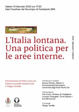 ” L’Italia lontana: una politica per le aree interne”, sabato si presenta il libro di Luisi e Tantillo